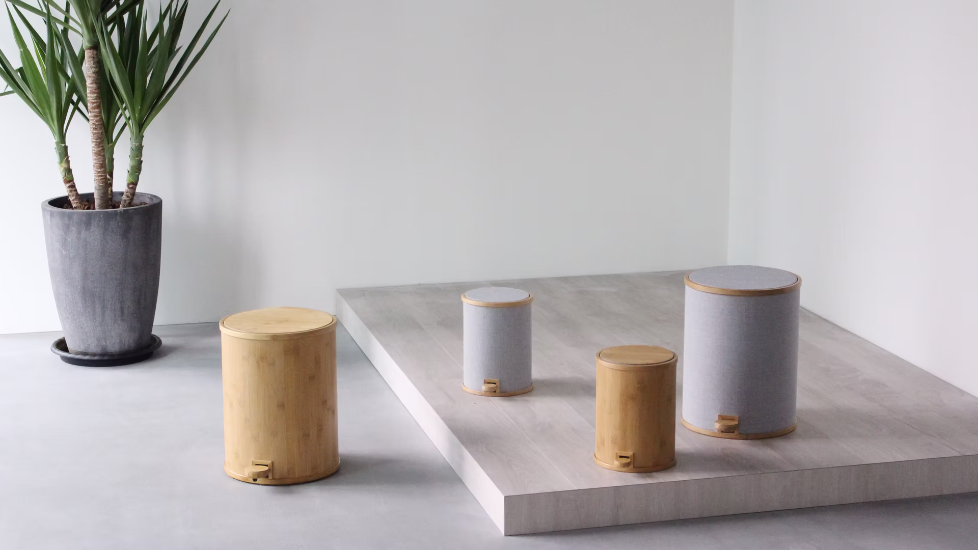 Warm Neutral Pedal Bin for Home and Office